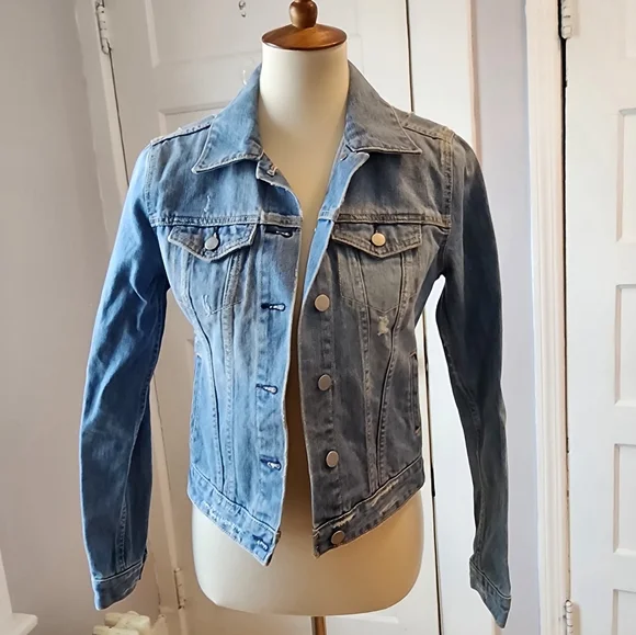 GAP Distressed Denim Jacket, Size XS - Picture 15 of 17